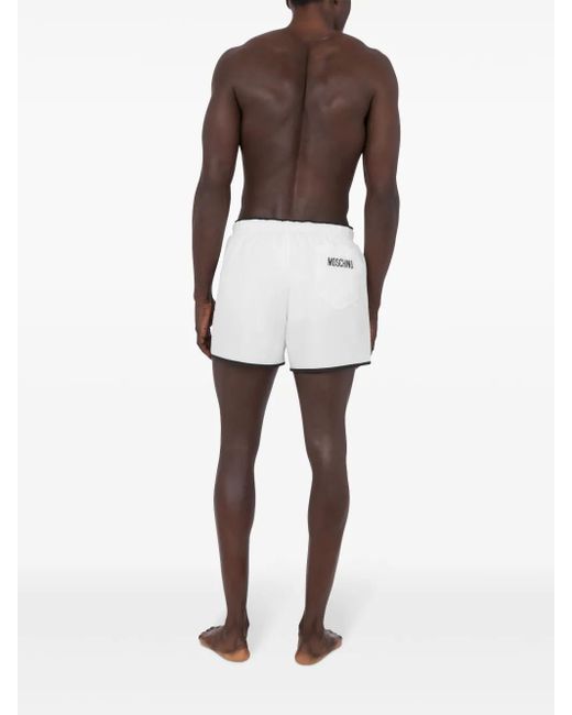 メンズ Moschino ロゴ トランクス水着 White