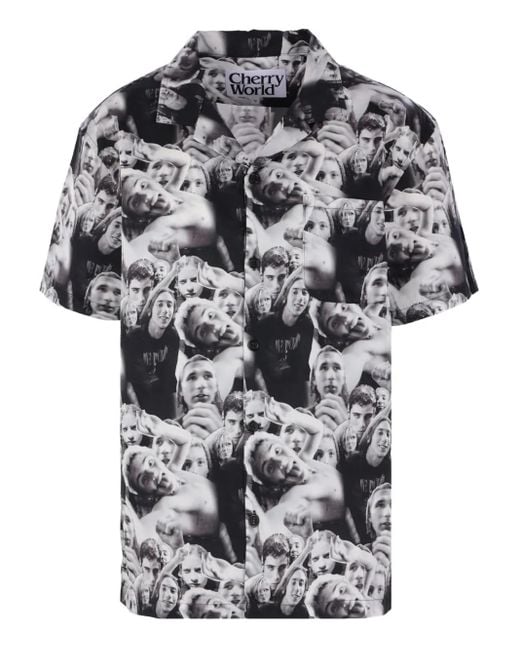 Cherry World Black Glenapalooza Printed Short-Sleeve Shirt for men