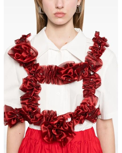 Noir Kei Ninomiya X Comme Des Garçons Flower-Appliqué Harness in