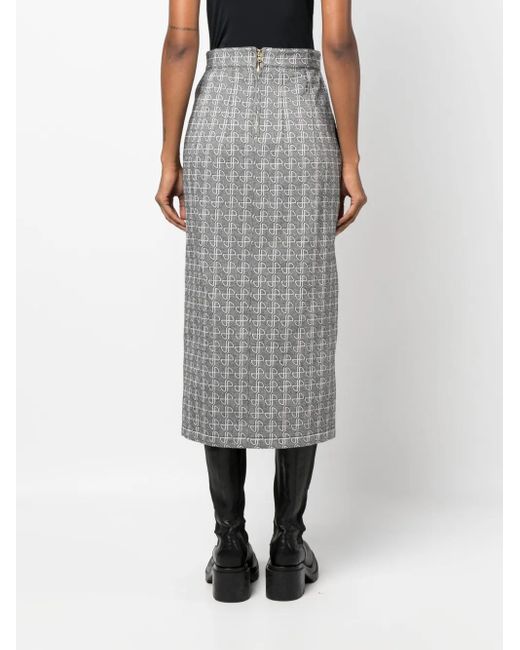 Patou Midi-Rok Met Split in het Gray