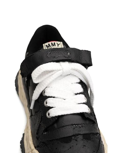 Maison Mihara Yasuhiro Keith Torn-Film Low-Top Sneakers in Black | Lyst