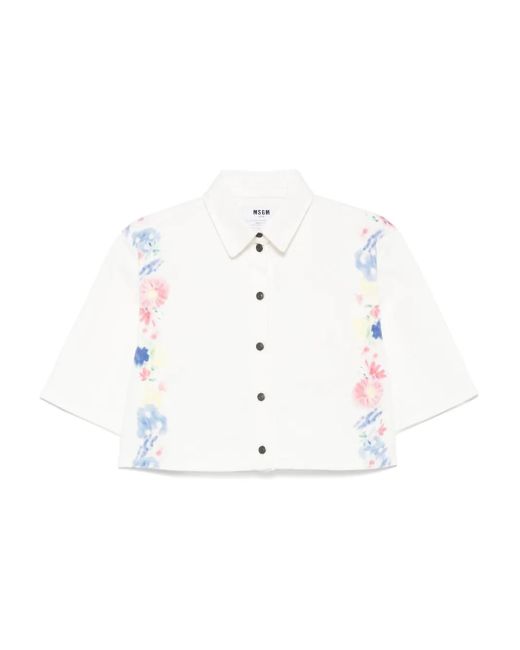 MSGM White Denim Shirt
