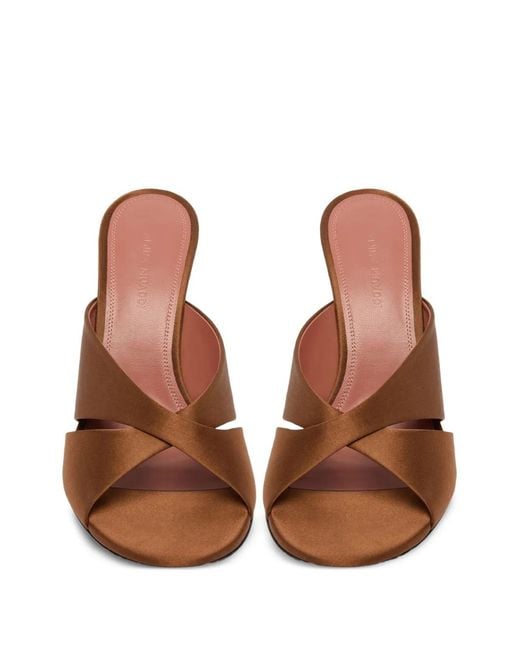 AMINA MUADDI Brown Salma Satin Sandals