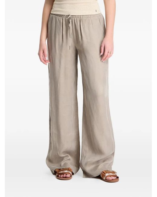 Guess Natural Drawstring-Waist Wide-Leg Trousers