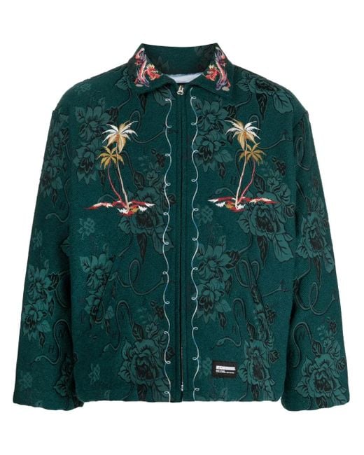 Neighborhood Green Souvenir Jacquard Shirt Jacket for men