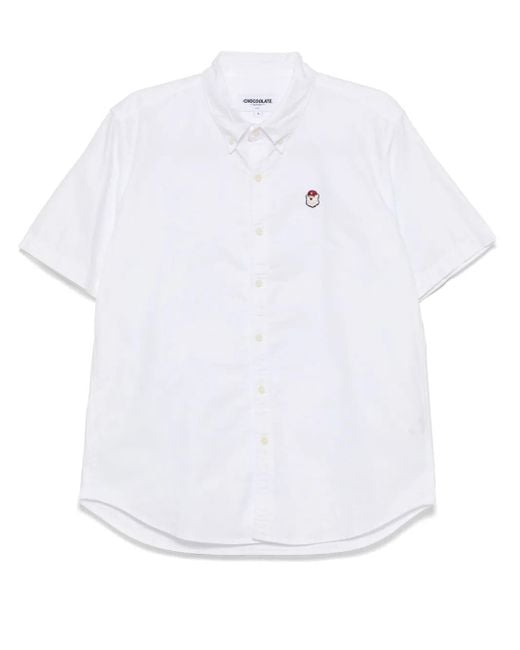 Chocoolate White Logo-Patch Shirt for men