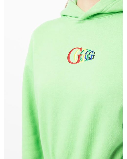 goodboy Green Logo-Embroidered Cropped Hoodie