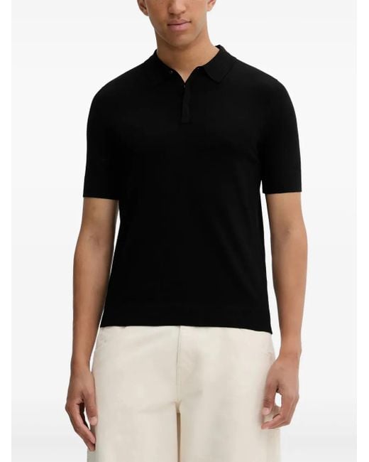 Polo Con Logo Ricamato di HUGO in Black da Uomo