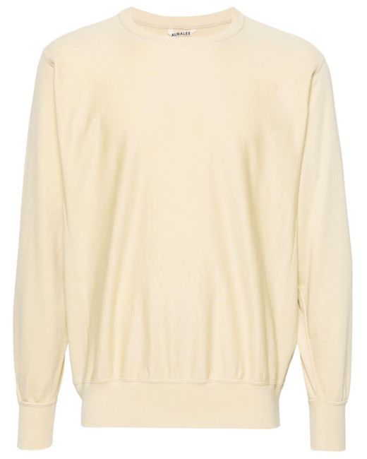 Auralee Natural Crew-neck Cotton Sweatshirt for men