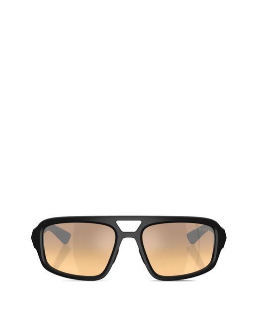 Prada Linea Rossa Black Double-Bridge Sunglasses for men