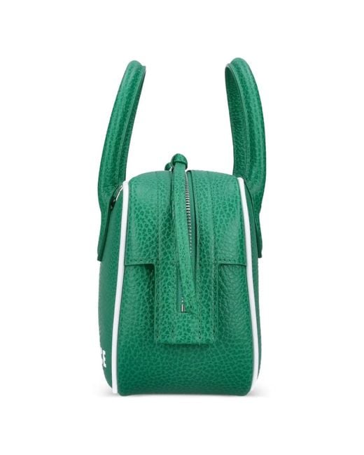 Lacoste Green Logo-Print Pebbled Tote Bag for men