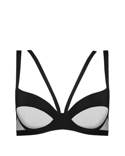 Maison Close Black Pure Tentation Balconette Harness Bra