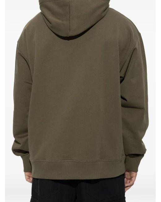 Balmain Green Logo-Detail Drawstring Hoodie for men