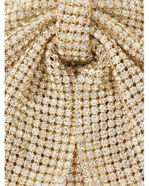 Loeffler Randall Natural Jolene Rhinestone Bow Clutch Bag