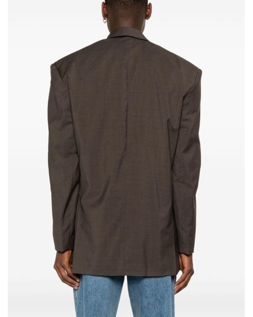 Martine Rose Brown Logo-Patch Blazer for men