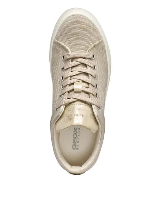 Sneakers Claudin A Con Inserti Metallizzati di Geox in Natural