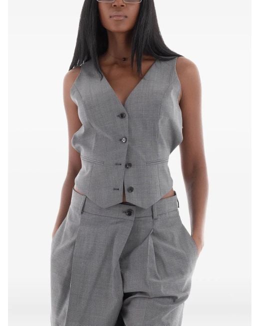 Boss Gray Button-Down Sleeveless Vest