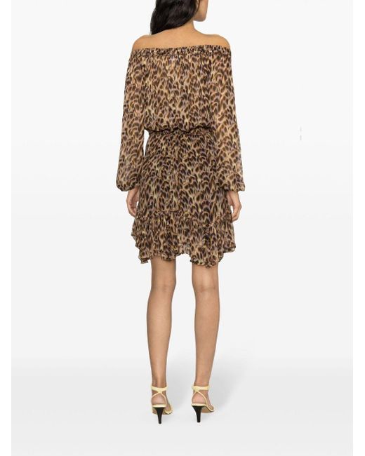 Isabel Marant Brown Viera Graphic-Print Miniskirt