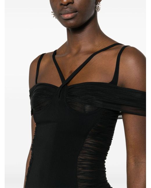 Robe-corset à brides Mugler en coloris Black