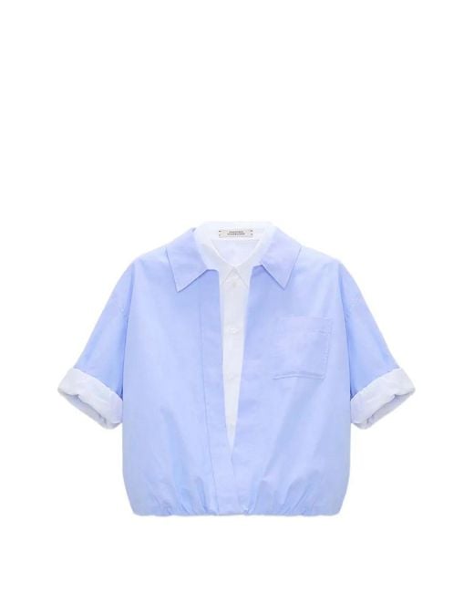 Dorothee Schumacher Blue Pocket Short-Sleeved Shirt