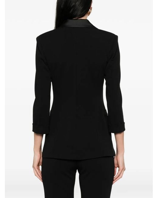 Imperial Black Double-Breasted Collared Blazer