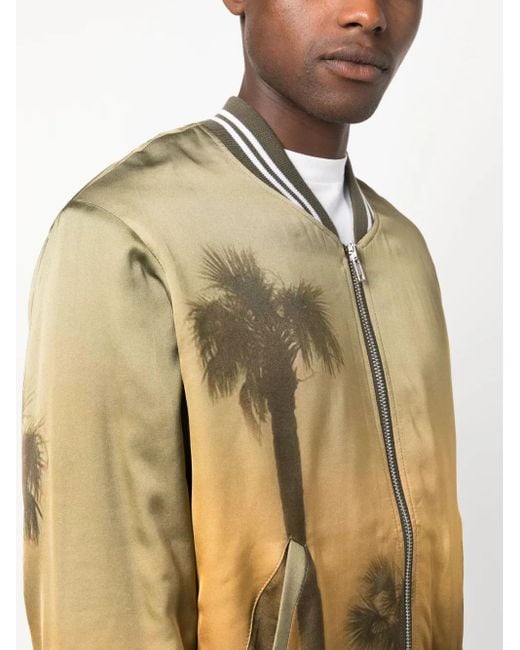 BLUE SKY INN Green Palm Tree-Print Bomber Jacket for men