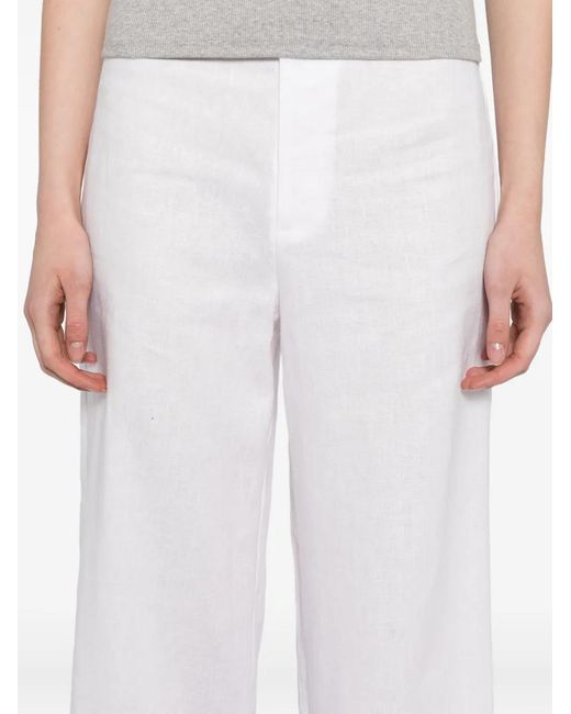 Reformation White Joni Linen Cropped Pants
