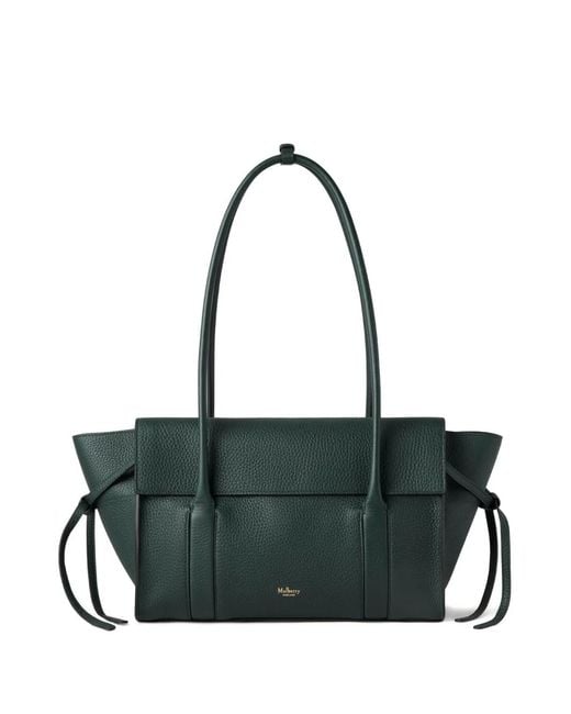 Mulberry Black Small Soft Bayswater Grain-Leather Tie-Detail Shoulder Bag