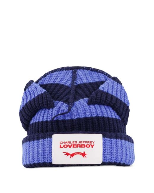 Charles Jeffrey Blue Chunky Ears Beanie Hat