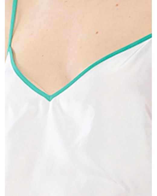 Emilio Pucci White Contrast-Trim Sleeveless Top