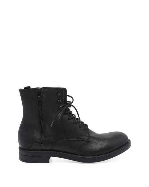 Pawelk's Black Lace-Up Leather Boots for men