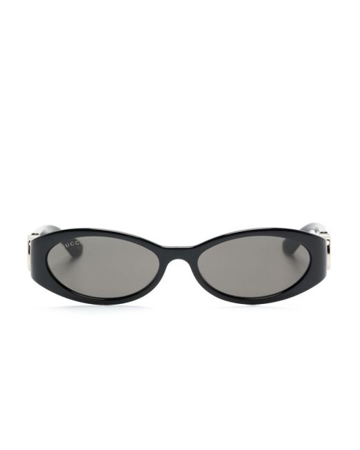 Gucci Gray Oval-frame Sunglasses