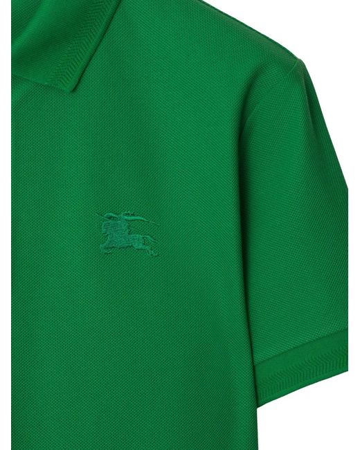 Polo De Algodón Burberry de hombre de color Green