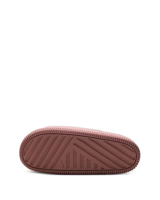 Nike Pink Calm Logo-Detail Slides