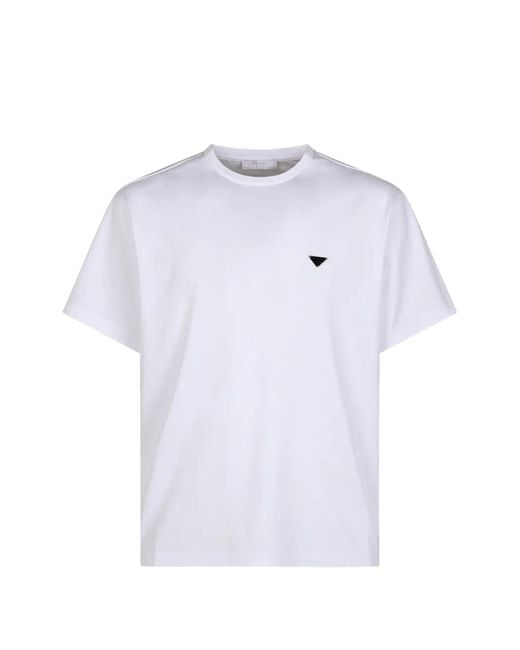 Prada White Logo-Plaque T-Shirt for men