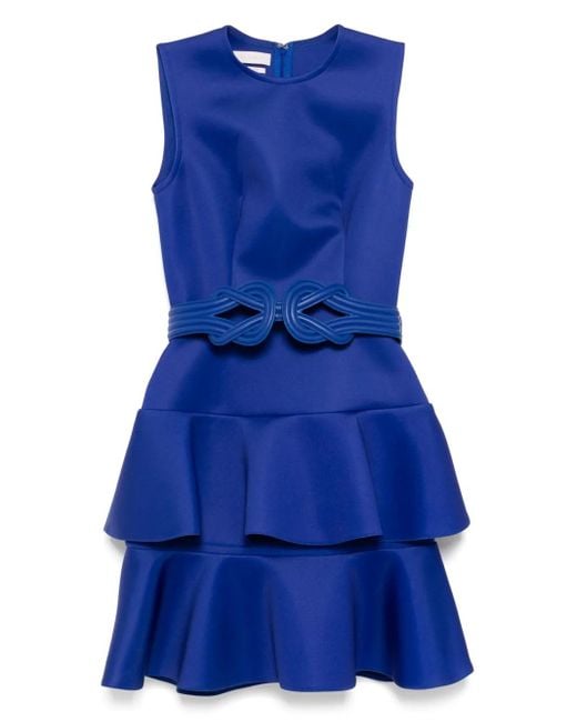 Saiid Kobeisy Blue Ruffled Mini Dress