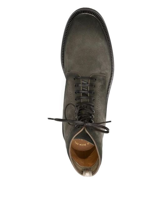 Officine Creative Black Lace-Up Suede Boots for men