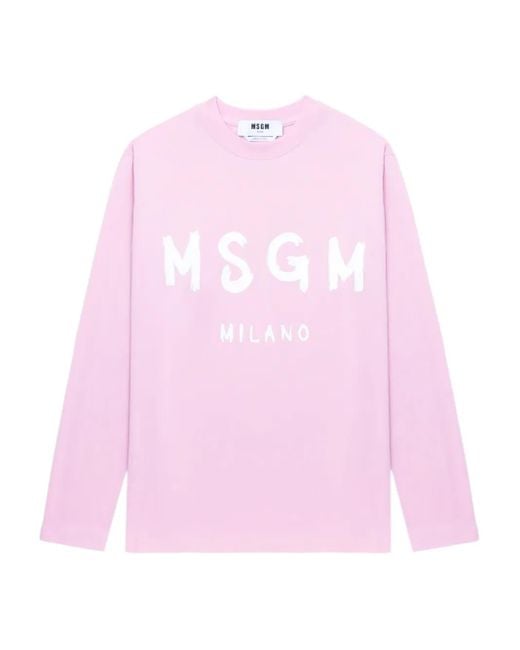 MSGM ロゴ ロングtシャツ Pink