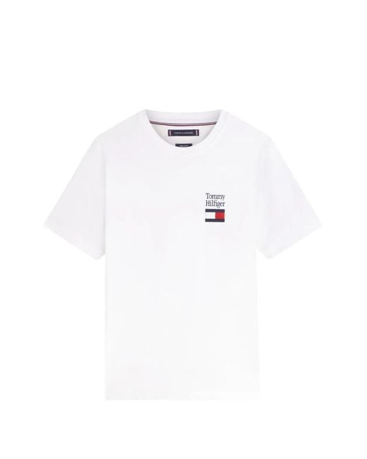 Tommy Hilfiger White Logo-Detail T-Shirt for men