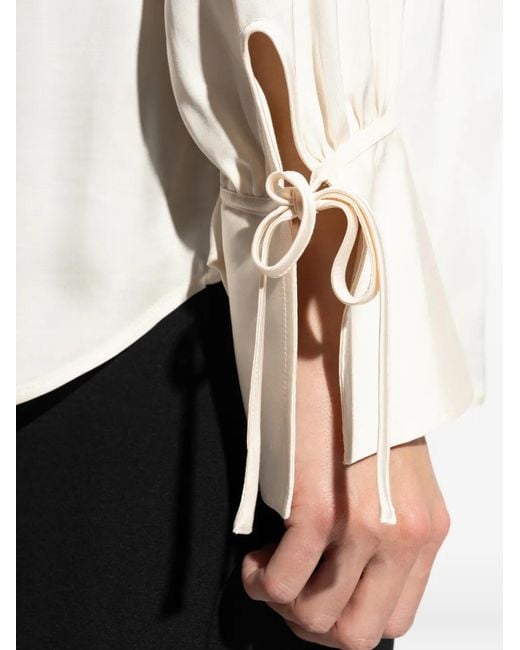 Paul Smith White Tie-Cuff Button-Down Top