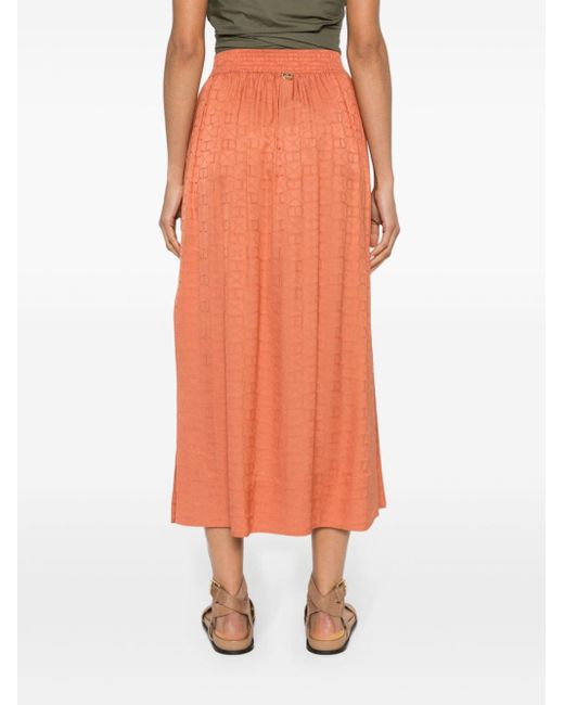 Twin Set Orange Monogram-jacquard Skirt
