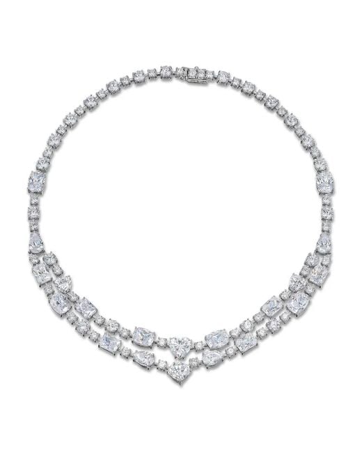 Anabela Chan Metallic Love Heart Diamond Choker Necklace