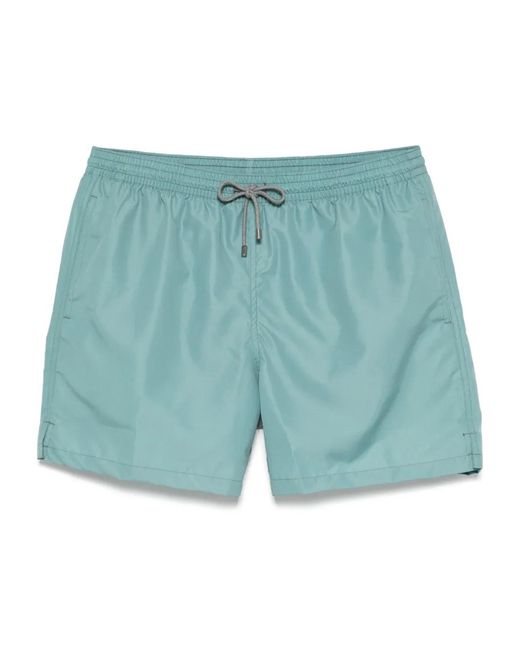 Corneliani Blue Logo-Print Swim Shorts for men