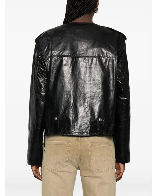 R13 Black Leather Outerwears