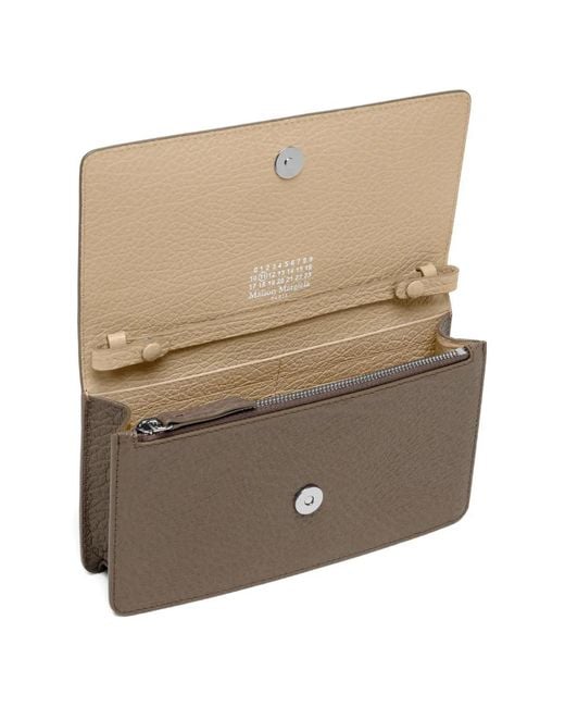 Maison Margiela Brown Four-Stitch Grained Leather Wallet