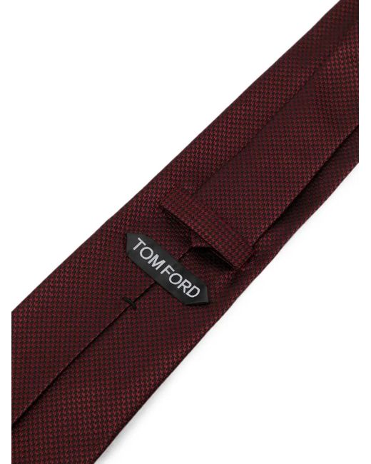 Tom Ford Purple Houndstooth-Pattern Silk Tie for men