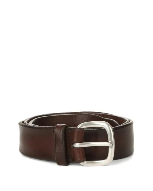 Orciani Brown Leather Buckle Belt for men