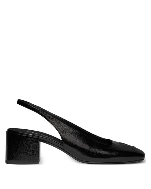 Courreges Black 55Mm Block Heel Slingback Pumps
