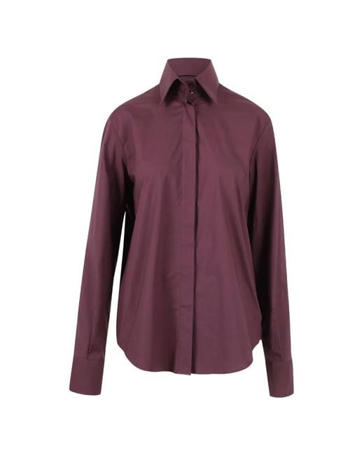 FEDERICA TOSI Purple Point-Collar Long-Sleeves Shirt