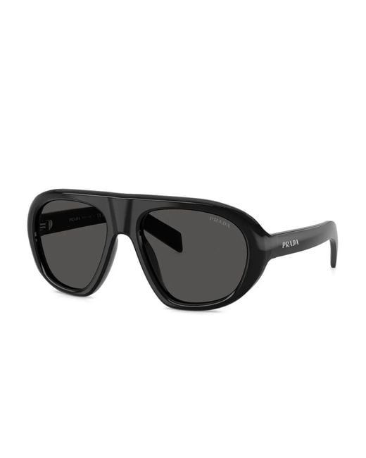 Prada Black Wrap-Frame Tinted Sunglasses